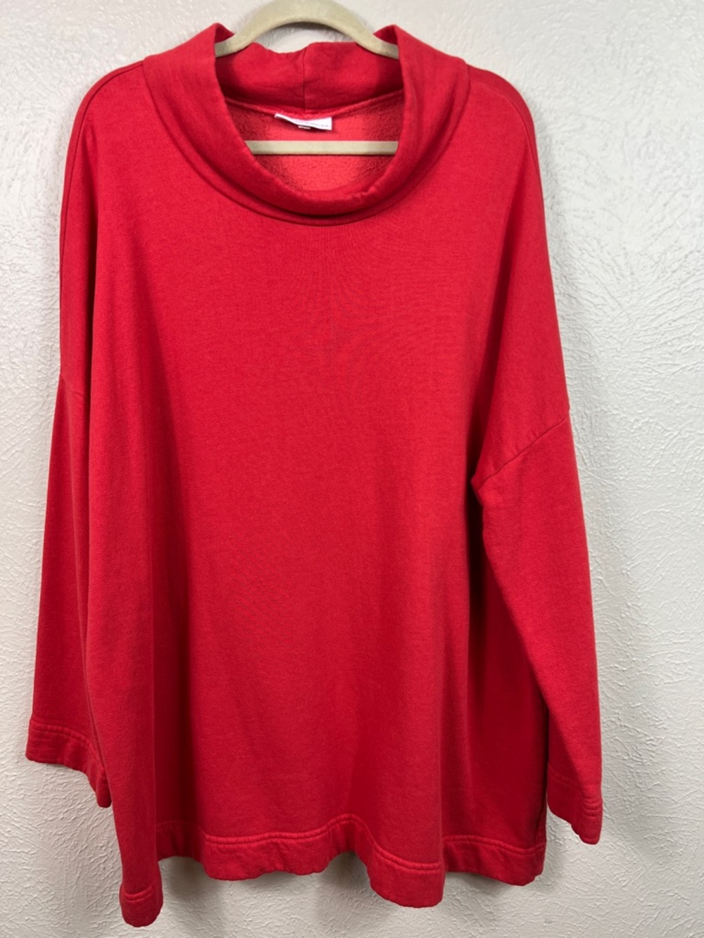 Bryn Walker Red Cowl Neck Long Sleeve Tunic Oversized Sweatshirt Large